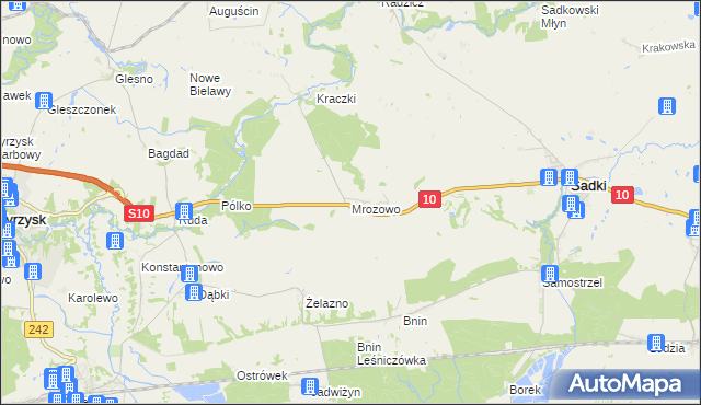 mapa Mrozowo, Mrozowo na mapie Targeo