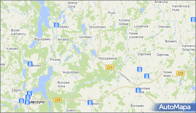 mapa Mściszewice, Mściszewice na mapie Targeo