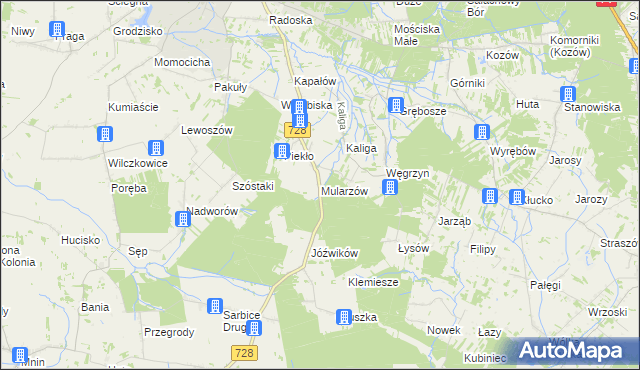 mapa Mularzów, Mularzów na mapie Targeo
