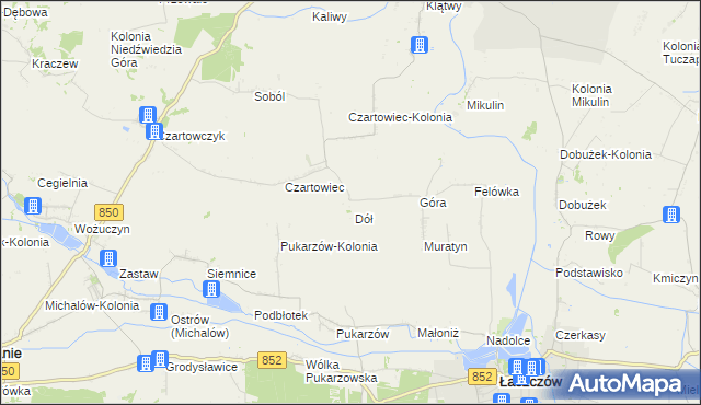 mapa Muratyn-Kolonia, Muratyn-Kolonia na mapie Targeo