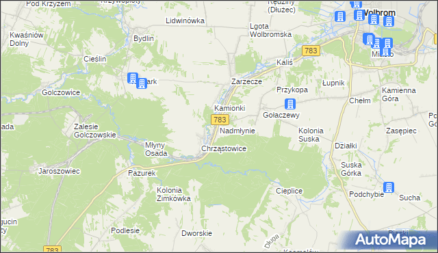 mapa Nadmłynie, Nadmłynie na mapie Targeo