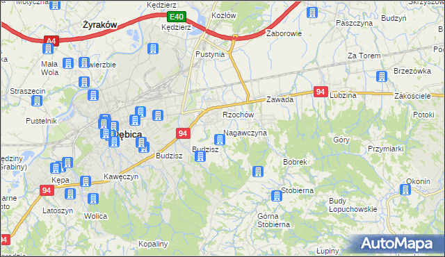 mapa Nagawczyna, Nagawczyna na mapie Targeo
