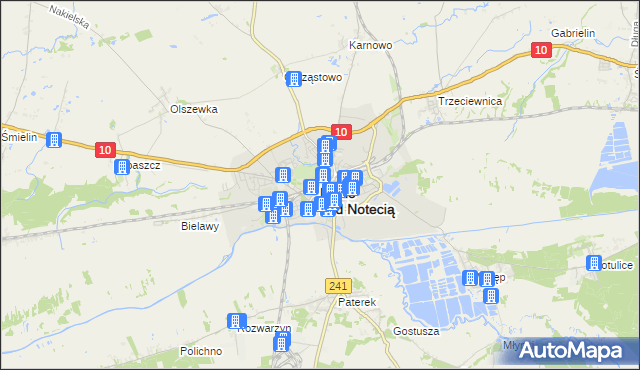 mapa Nakło nad Notecią, Nakło nad Notecią na mapie Targeo