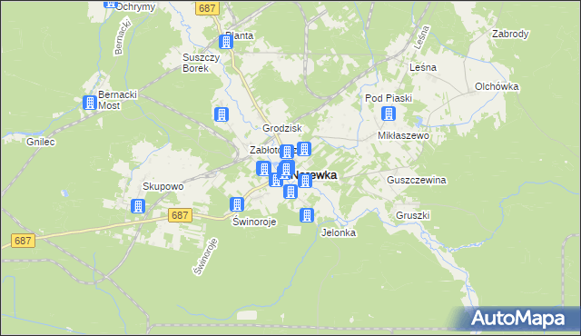 mapa Narewka, Narewka na mapie Targeo