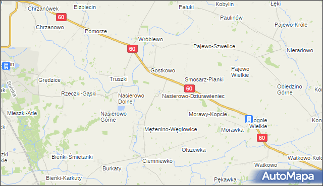 mapa Nasierowo-Dziurawieniec, Nasierowo-Dziurawieniec na mapie Targeo