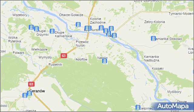 mapa Natolin gmina Ceranów, Natolin gmina Ceranów na mapie Targeo