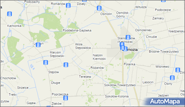 mapa Natolin Kiernoski, Natolin Kiernoski na mapie Targeo