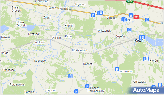 mapa Niechnabrz, Niechnabrz na mapie Targeo
