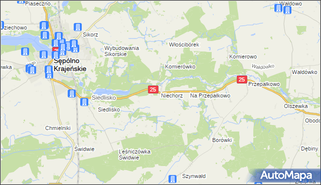 mapa Niechorz, Niechorz na mapie Targeo