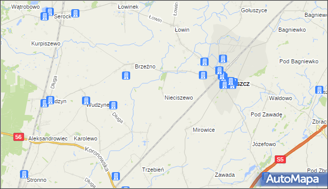 mapa Nieciszewo, Nieciszewo na mapie Targeo