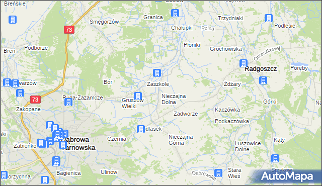 mapa Nieczajna Dolna, Nieczajna Dolna na mapie Targeo