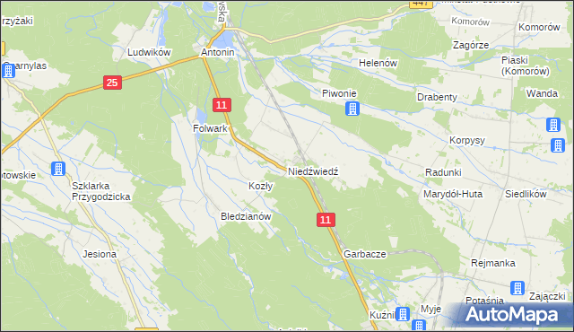 mapa Niedźwiedź gmina Ostrzeszów, Niedźwiedź gmina Ostrzeszów na mapie Targeo