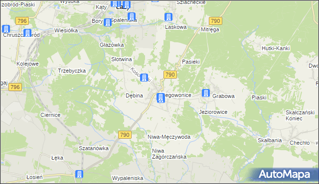 mapa Niegowonice, Niegowonice na mapie Targeo