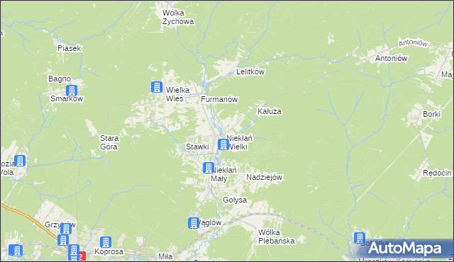 mapa Niekłań Wielki, Niekłań Wielki na mapie Targeo