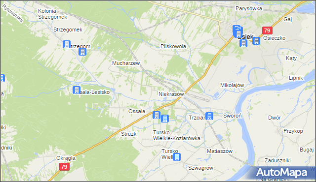 mapa Niekrasów, Niekrasów na mapie Targeo