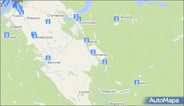 mapa Niemieńsko, Niemieńsko na mapie Targeo