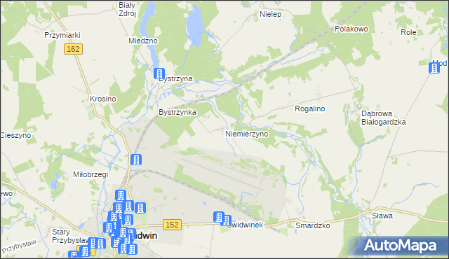 mapa Niemierzyno gmina Świdwin, Niemierzyno gmina Świdwin na mapie Targeo