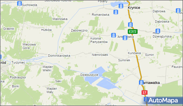 mapa Niemirówek, Niemirówek na mapie Targeo