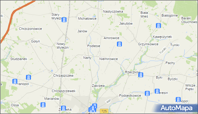 mapa Niemirowice, Niemirowice na mapie Targeo
