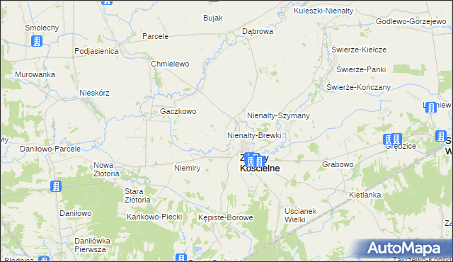 mapa Nienałty-Brewki, Nienałty-Brewki na mapie Targeo