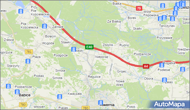 mapa Nieporaz, Nieporaz na mapie Targeo