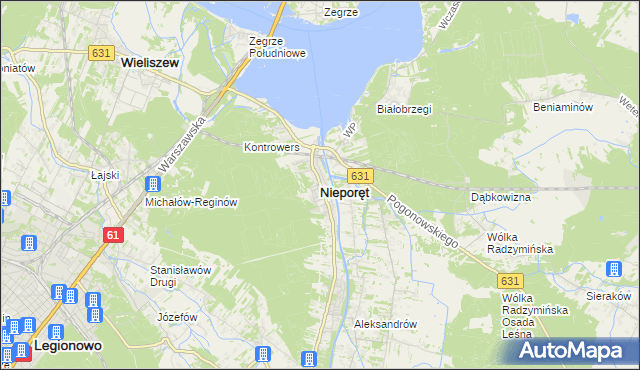 mapa Nieporęt, Nieporęt na mapie Targeo