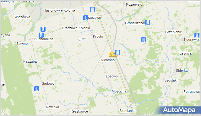 mapa Nierośno, Nierośno na mapie Targeo