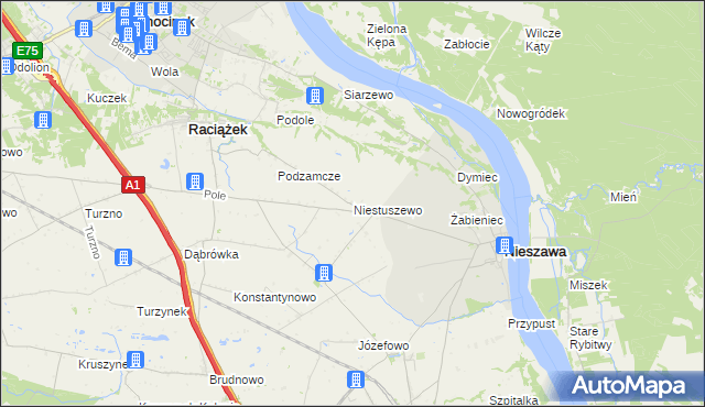 mapa Niestuszewo, Niestuszewo na mapie Targeo