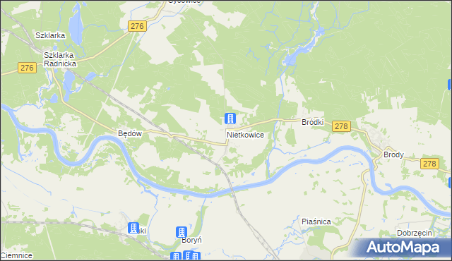 mapa Nietkowice, Nietkowice na mapie Targeo