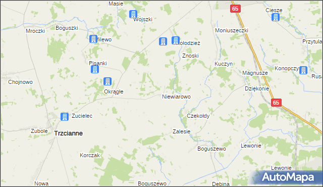 mapa Niewiarowo, Niewiarowo na mapie Targeo