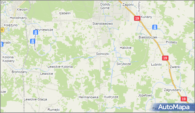 mapa Niewodnica Nargilewska, Niewodnica Nargilewska na mapie Targeo