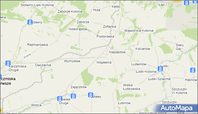 mapa Niezabitów-Kolonia, Niezabitów-Kolonia na mapie Targeo