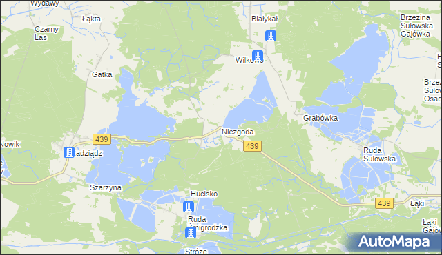 mapa Niezgoda gmina Żmigród, Niezgoda gmina Żmigród na mapie Targeo