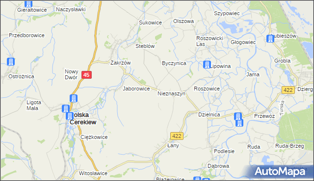 mapa Nieznaszyn, Nieznaszyn na mapie Targeo