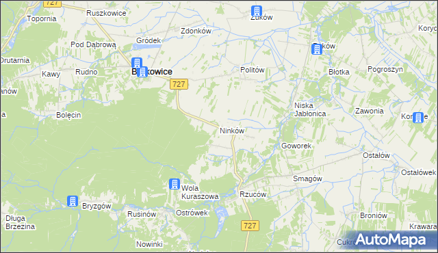 mapa Ninków, Ninków na mapie Targeo