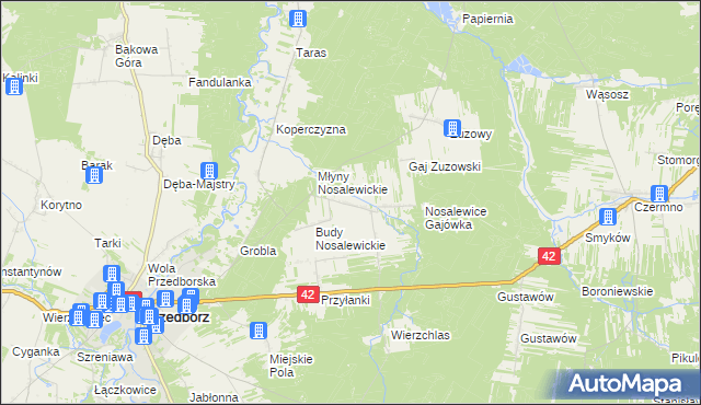 mapa Nosalewice, Nosalewice na mapie Targeo