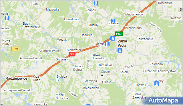 mapa Nowa Bukówka, Nowa Bukówka na mapie Targeo