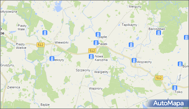 mapa Nowa Karczma gmina Górowo Iławeckie, Nowa Karczma gmina Górowo Iławeckie na mapie Targeo