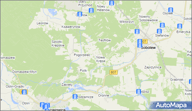 mapa Nowa Krępa, Nowa Krępa na mapie Targeo