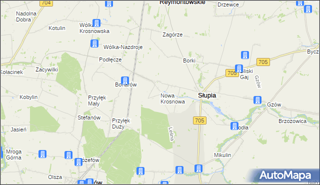 mapa Nowa Krosnowa, Nowa Krosnowa na mapie Targeo