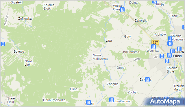 mapa Nowa Maliszewa, Nowa Maliszewa na mapie Targeo