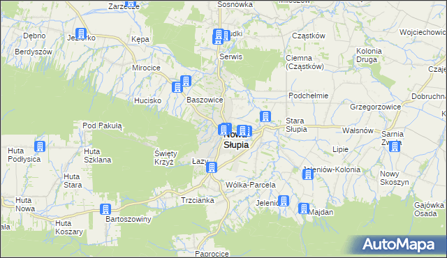 mapa Nowa Słupia, Nowa Słupia na mapie Targeo