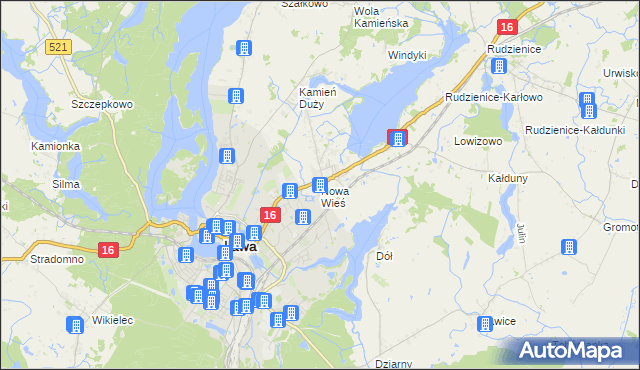 mapa Nowa Wieś gmina Iława, Nowa Wieś gmina Iława na mapie Targeo