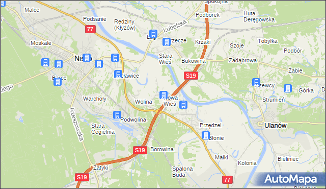 mapa Nowa Wieś gmina Nisko, Nowa Wieś gmina Nisko na mapie Targeo