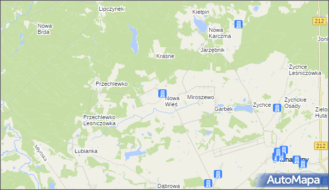 mapa Nowa Wieś gmina Przechlewo, Nowa Wieś gmina Przechlewo na mapie Targeo