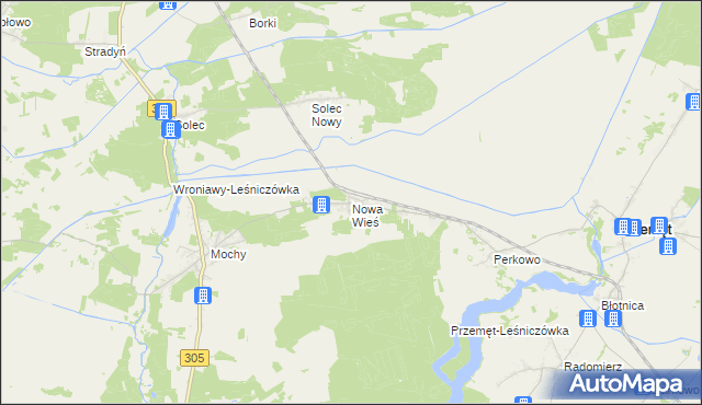 mapa Nowa Wieś gmina Przemęt, Nowa Wieś gmina Przemęt na mapie Targeo