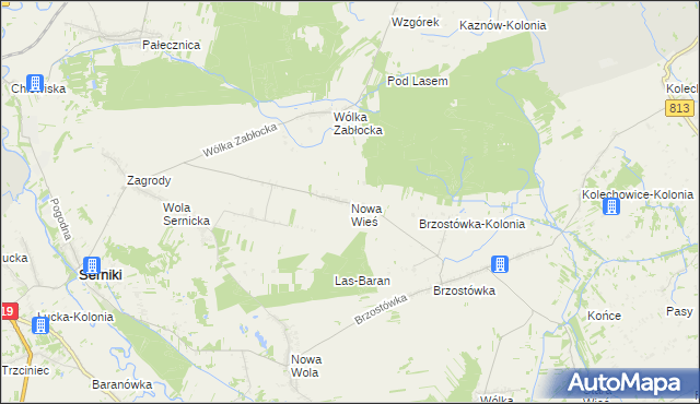 mapa Nowa Wieś gmina Serniki, Nowa Wieś gmina Serniki na mapie Targeo