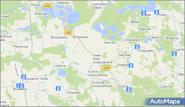 mapa Nowa Wieś Goszczańska, Nowa Wieś Goszczańska na mapie Targeo