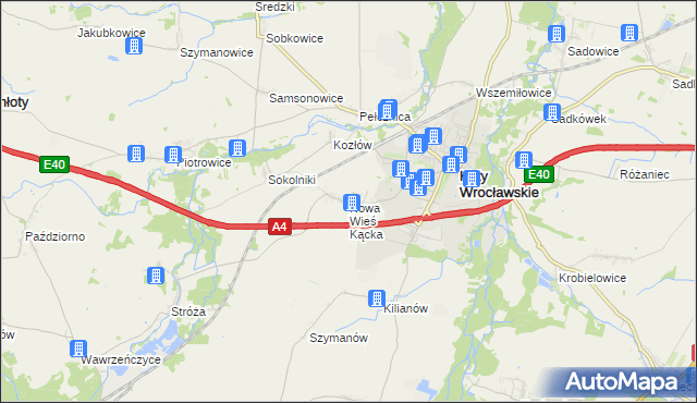 mapa Nowa Wieś Kącka, Nowa Wieś Kącka na mapie Targeo