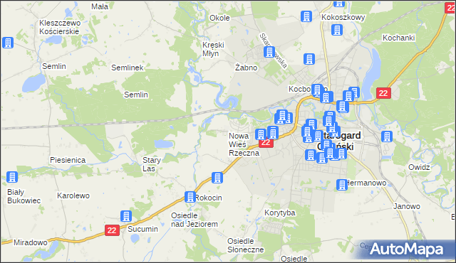 mapa Nowa Wieś Rzeczna, Nowa Wieś Rzeczna na mapie Targeo